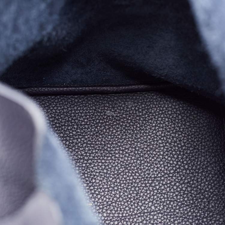 Pre Owned Hermes Bleu Ocean Taurillon Clemence Leather Picotin Lock 22 Bag