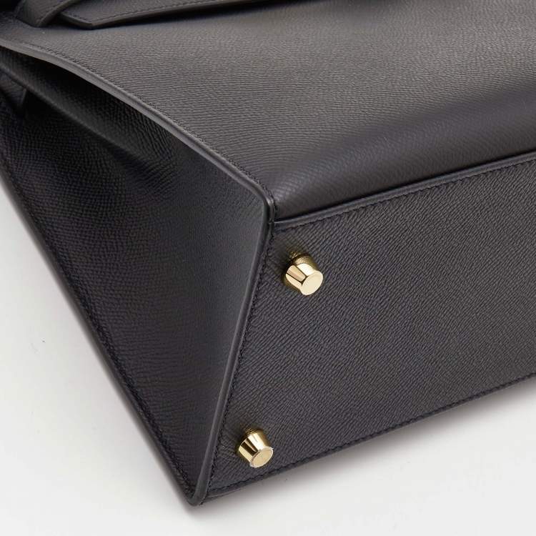Pre Owned Hermès  Black Epsom Leather Gold Finish Kelly Sellier 28 Bag
