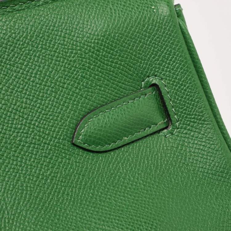 Pre Owned Hermes Vert Bengal Epsom Leather Gold Finish Birkin 35 Bag