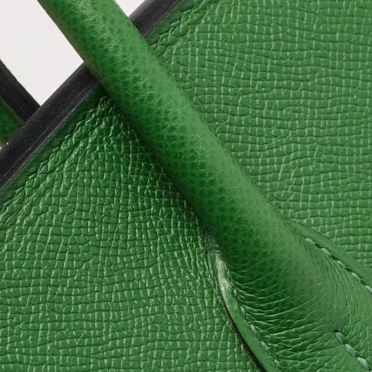 Pre Owned Hermes Vert Bengal Epsom Leather Gold Finish Birkin 35 Bag