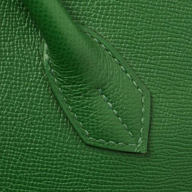 Pre Owned Hermes Vert Bengal Epsom Leather Gold Finish Birkin 35 Bag