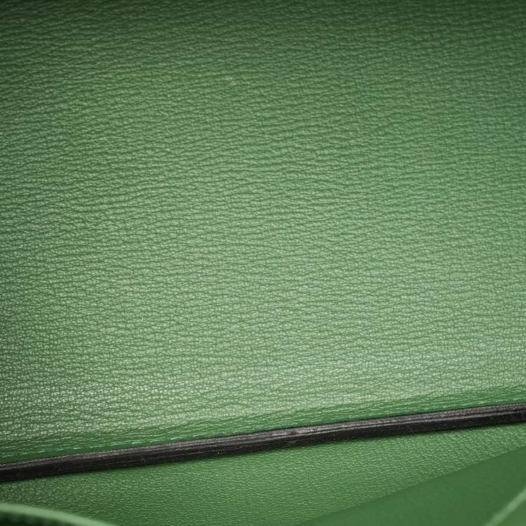 Pre Owned Hermes Vert Bengal Epsom Leather Gold Finish Birkin 35 Bag