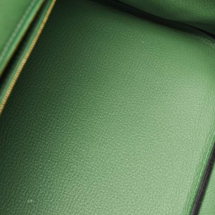 Pre Owned Hermes Vert Bengal Epsom Leather Gold Finish Birkin 35 Bag