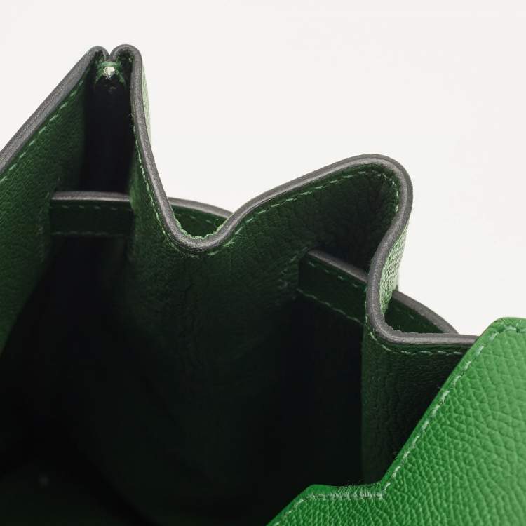 Pre Owned Hermes Vert Bengal Epsom Leather Gold Finish Birkin 35 Bag