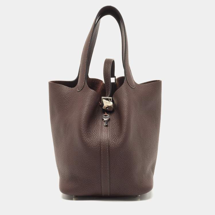 Hermes Rouge Sellier Taurillon Clemence Leather Picotin Lock 22 Bag Hermes