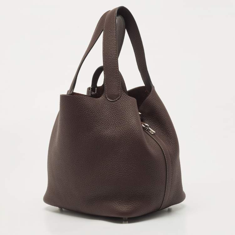 Pre Owned Hermes Rouge Sellier Taurillon Clemence Leather Picotin Lock 22 Bag