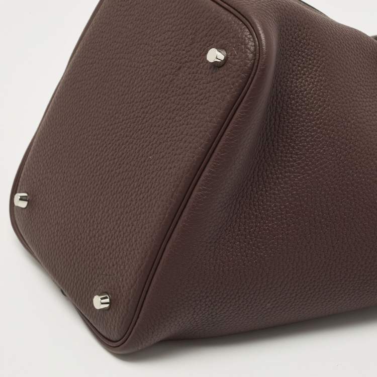 Pre Owned Hermes Rouge Sellier Taurillon Clemence Leather Picotin Lock 22 Bag