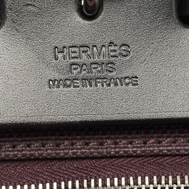 Pre Owned Hermes Prunoir/Black Vache Hunter and Canvas Herbag Zip 31 Bag