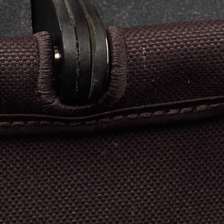 Pre Owned Hermes Prunoir/Black Vache Hunter and Canvas Herbag Zip 31 Bag