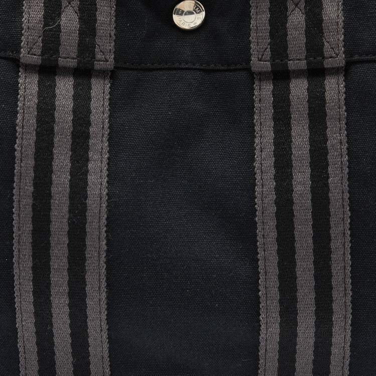 مملوكة مسبقًا Hermes Black/Grey Canvas Fourre Tout PM Bag