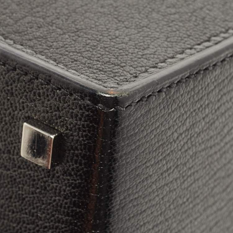 Pre Owned Hermes Black Chevre Leather Cinhetic Bag