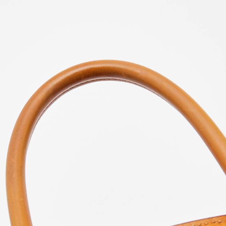 Pre Owned Hermes Orange Veau Gulliver Leather Gold Finish Birkin 30 Bag