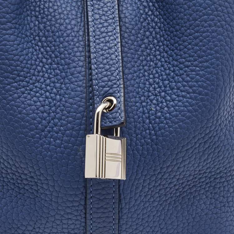 Pre Owned Hermes Agate Taurillon Clemence Leather Picotin Lock 22 Bag