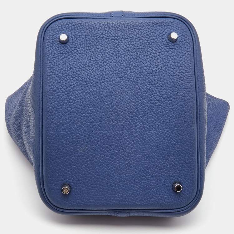 Pre Owned Hermes Agate Taurillon Clemence Leather Picotin Lock 22 Bag