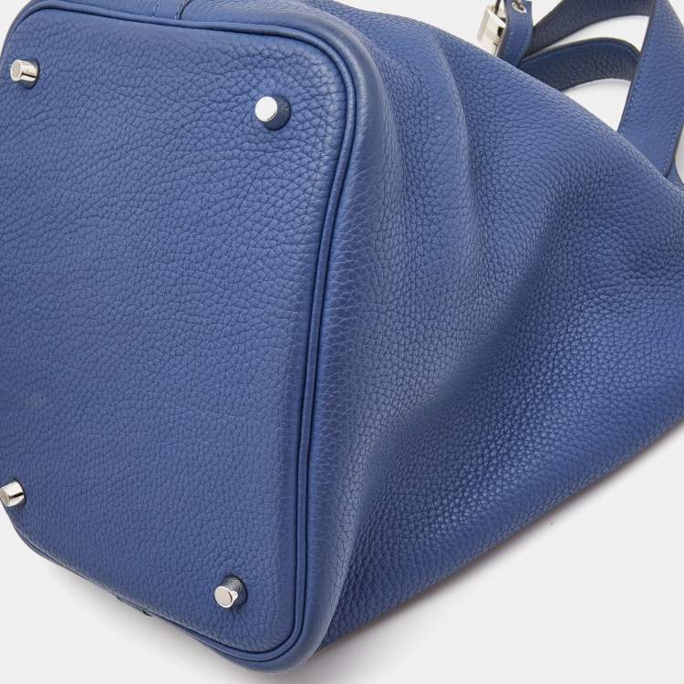 Pre Owned Hermes Agate Taurillon Clemence Leather Picotin Lock 22 Bag