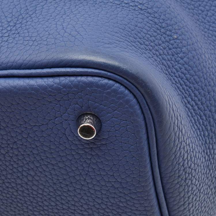 Pre Owned Hermes Agate Taurillon Clemence Leather Picotin Lock 22 Bag