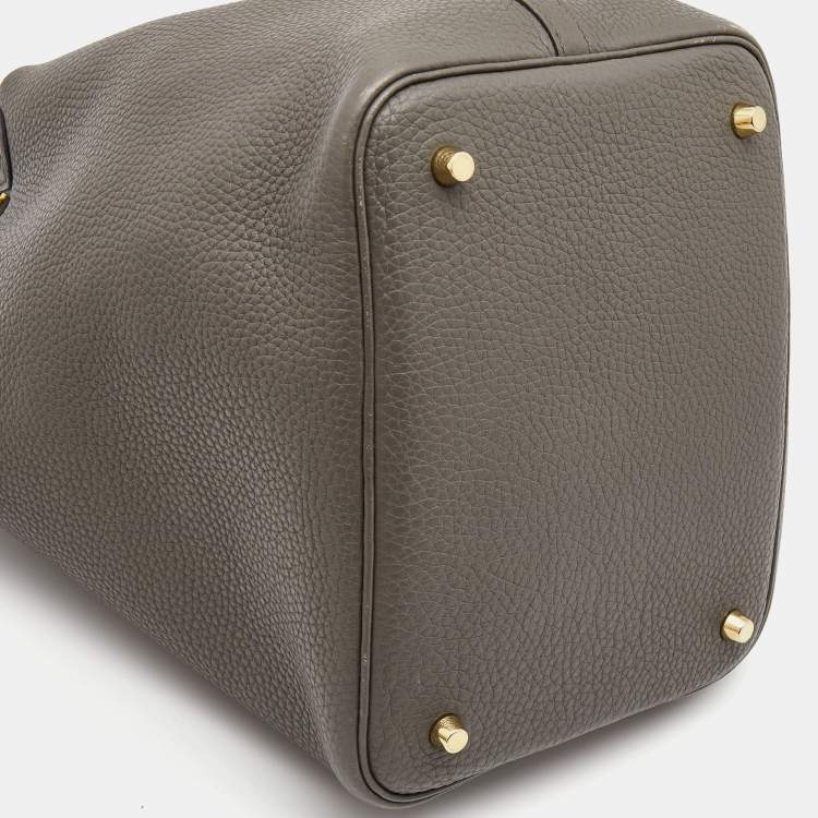 Pre Owned Hermes Etoupe Taurillon Clemence Leather Picotin Lock 22 Bag