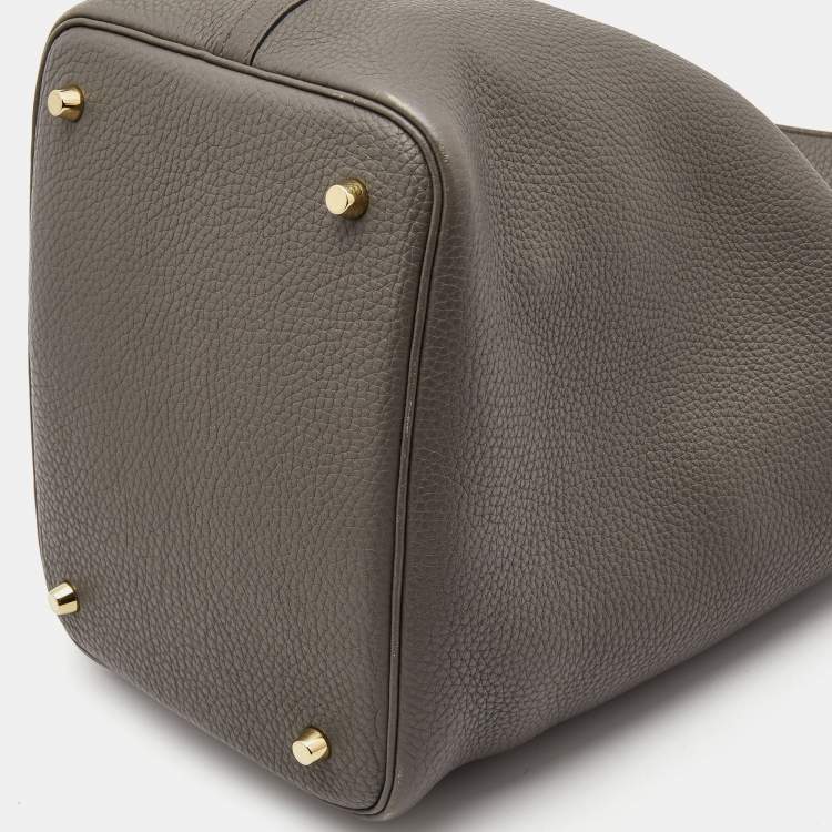 Pre Owned Hermes Etoupe Taurillon Clemence Leather Picotin Lock 22 Bag