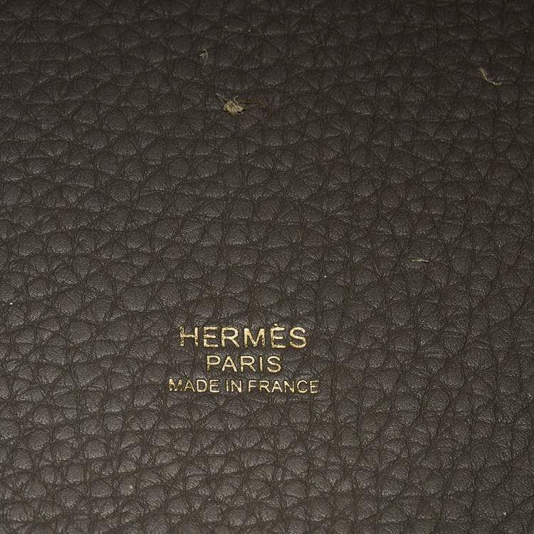 Pre Owned Hermes Etoupe Taurillon Clemence Leather Picotin Lock 22 Bag