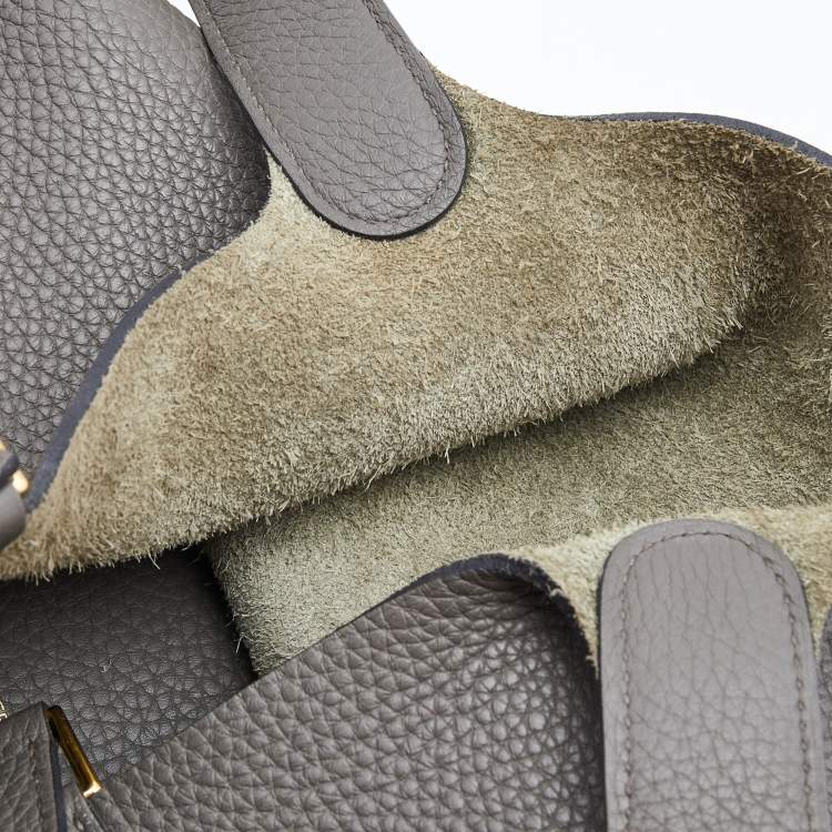 Pre Owned Hermes Etoupe Taurillon Clemence Leather Picotin Lock 22 Bag