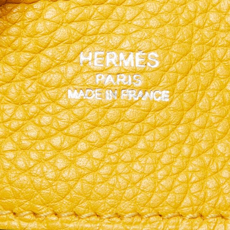 Pre Owned Hermes Soleil Taurillon Clemence Leather Palladium Finish Marwari GM Bag