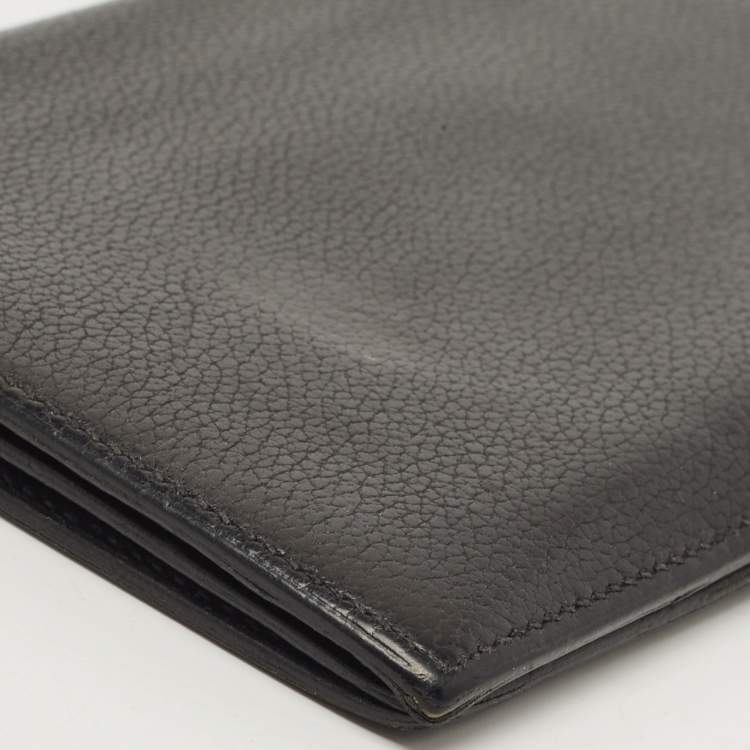Pre Owned Hermes Black/Graphite Evercolor Leather MC² Fleming Wallet