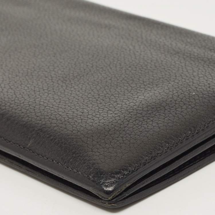 Pre Owned Hermes Black/Graphite Evercolor Leather MC² Fleming Wallet