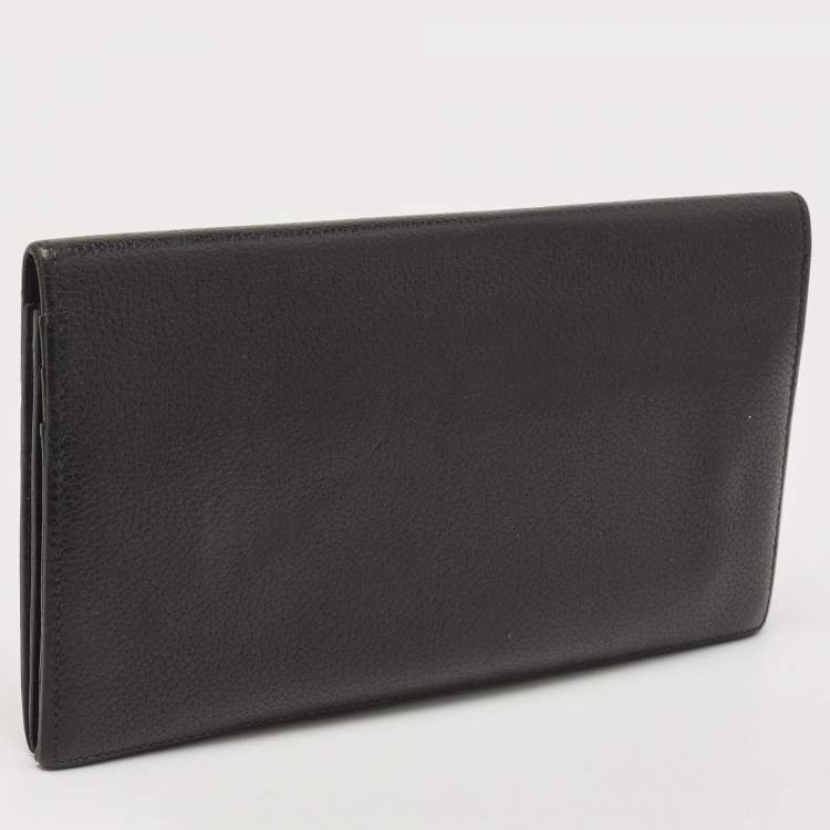 Pre Owned Hermes Black/Graphite Evercolor Leather MC² Fleming Wallet