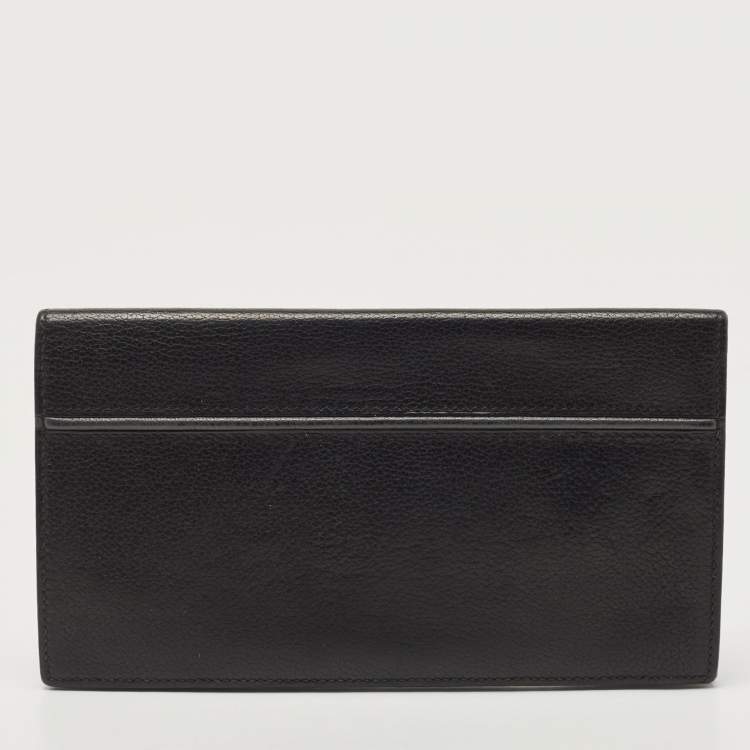 Pre Owned Hermes Black/Graphite Evercolor Leather MC² Fleming Wallet
