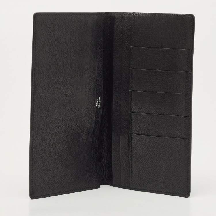 Pre Owned Hermes Black/Graphite Evercolor Leather MC² Fleming Wallet