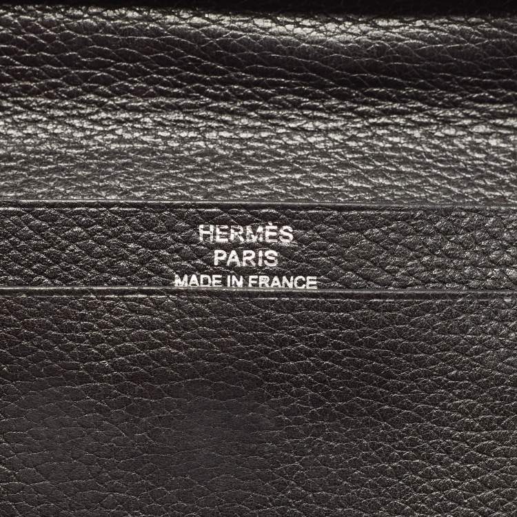 Pre Owned Hermes Black/Graphite Evercolor Leather MC² Fleming Wallet