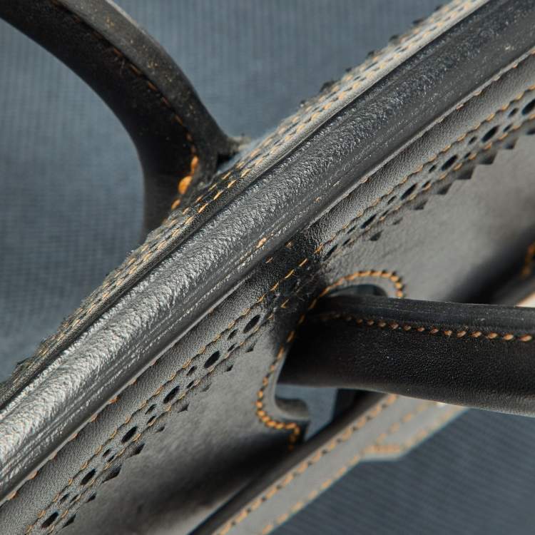 مملوكة مسبقًا Hermes Black Denim Fonce Toile/Evercalf Leather Palladium Finish Birkin 35 Ghillies Bag