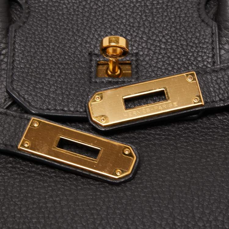 Pre Owned Hermès Black Togo Leather Gold Finish Birkin 30 Bag