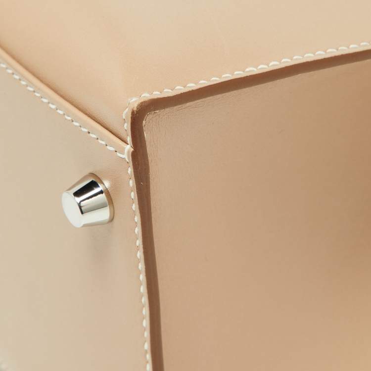 Pre Owned Hermes Argile Tadelakt Leather Guilloche Kelly Sellier 32 Bag