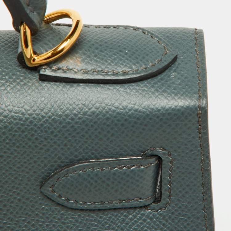 Pre Owned Hermès Vert Amande Epsom Leather Gold Finish Kelly Sellier 28 Bag