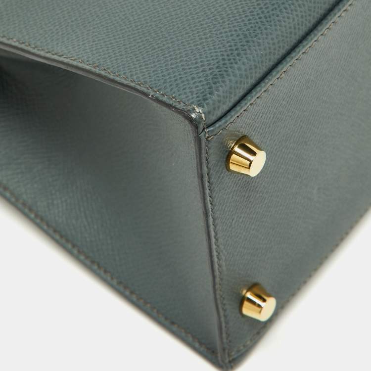 Pre Owned Hermès Vert Amande Epsom Leather Gold Finish Kelly Sellier 28 Bag