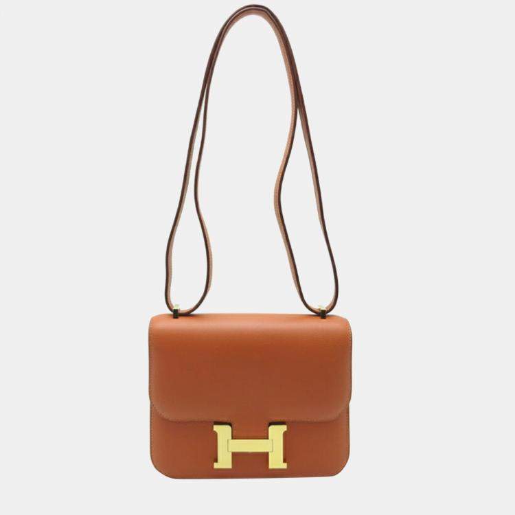Hermes Constance 18 Z Engraved Women's Shoulder Bag Ever Color Orange Hermes