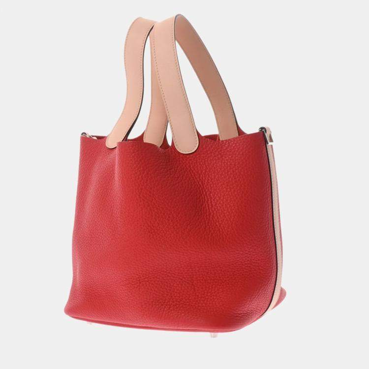Hermes Picotin Lock 18 Bag Rouge Tomate Tote Clemence Gold