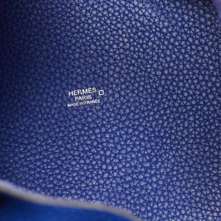 Pre Owned Hermes Bleu Electrique Taurillon Clemence Leather and Alligator Touch Picotin Lock 22 Bag