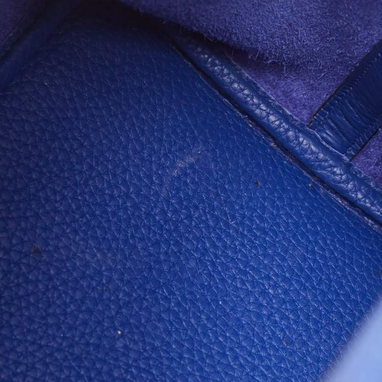 Pre Owned Hermes Bleu Electrique Taurillon Clemence Leather and Alligator Touch Picotin Lock 22 Bag