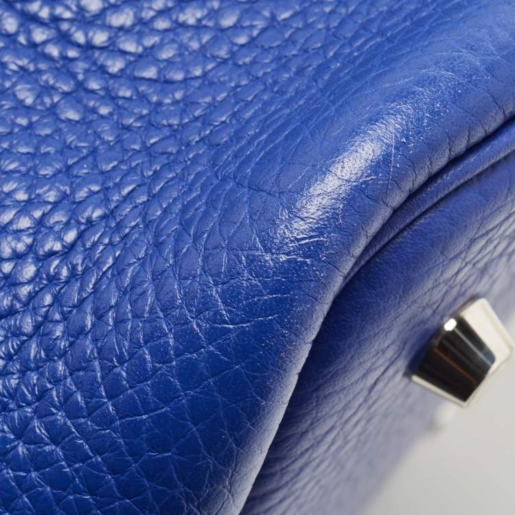 Pre Owned Hermes Bleu Electrique Taurillon Clemence Leather and Alligator Touch Picotin Lock 22 Bag