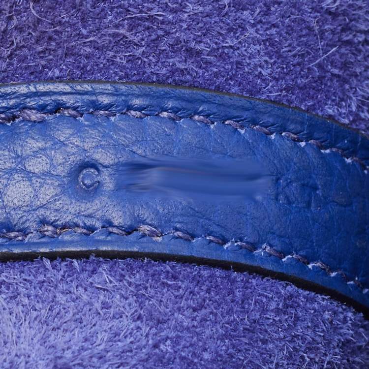 Pre Owned Hermes Bleu Electrique Taurillon Clemence Leather and Alligator Touch Picotin Lock 22 Bag