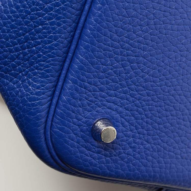 Pre Owned Hermes Bleu Electrique Taurillon Clemence Leather and Alligator Touch Picotin Lock 22 Bag