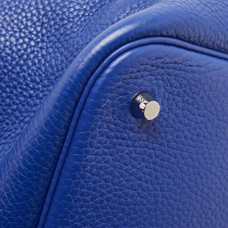 Pre Owned Hermes Bleu Electrique Taurillon Clemence Leather and Alligator Touch Picotin Lock 22 Bag
