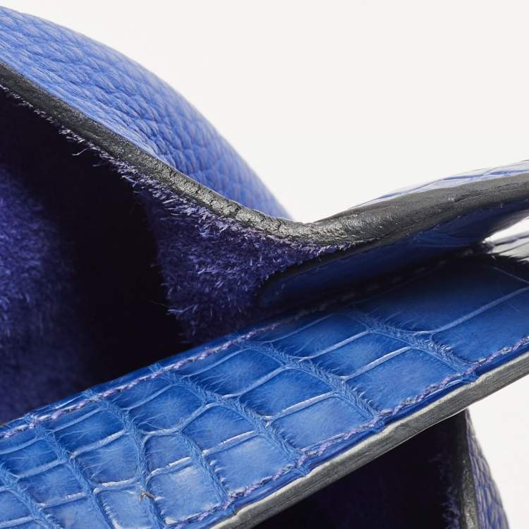 Pre Owned Hermes Bleu Electrique Taurillon Clemence Leather and Alligator Touch Picotin Lock 22 Bag