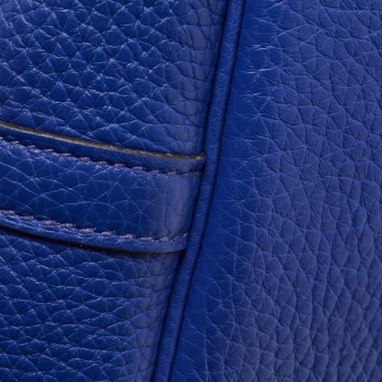 Pre Owned Hermes Bleu Electrique Taurillon Clemence Leather and Alligator Touch Picotin Lock 22 Bag