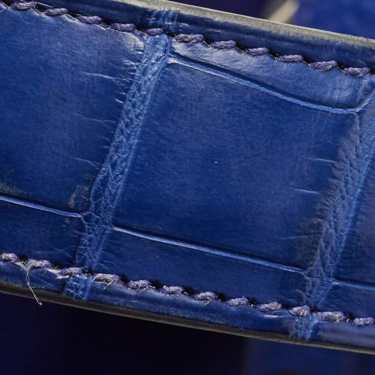 Pre Owned Hermes Bleu Electrique Taurillon Clemence Leather and Alligator Touch Picotin Lock 22 Bag