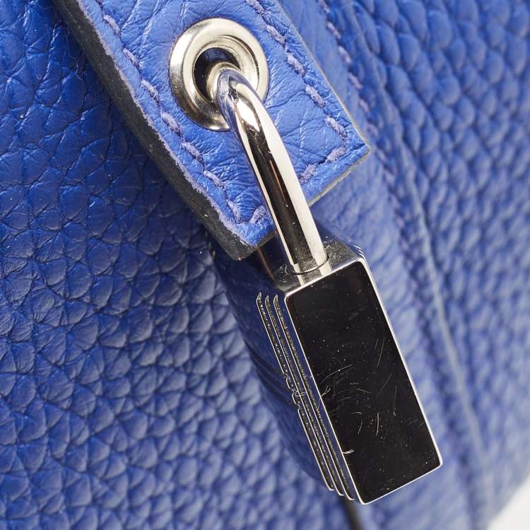 Pre Owned Hermes Bleu Electrique Taurillon Clemence Leather and Alligator Touch Picotin Lock 22 Bag