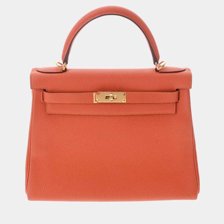 Hermes Kelly 28 Inner Stitch Orange Poppy D Engraved around 2019