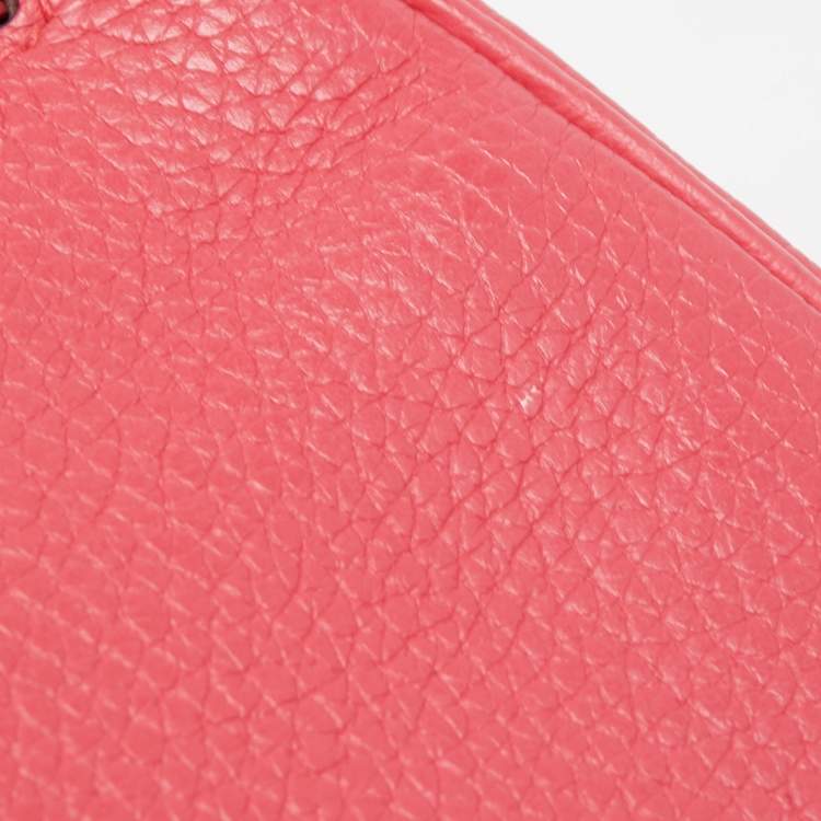 Pre Owned Hermes Rose Extreme Taurillon Clemence Leather Gold Finish Kelly Retourne 28 Bag